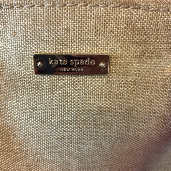 RARE Kate Spade Red and Cream Satchel CANVAS with Bold Accents - Picture 7 of 8